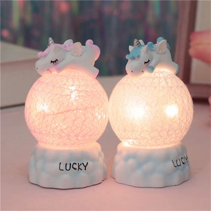 Resin LED Night Light unicorn cotton ball Lamp Bedside Night Lamp veilleuse Bedroom Decor bebe glow Night Lamp Kids nachtlampje