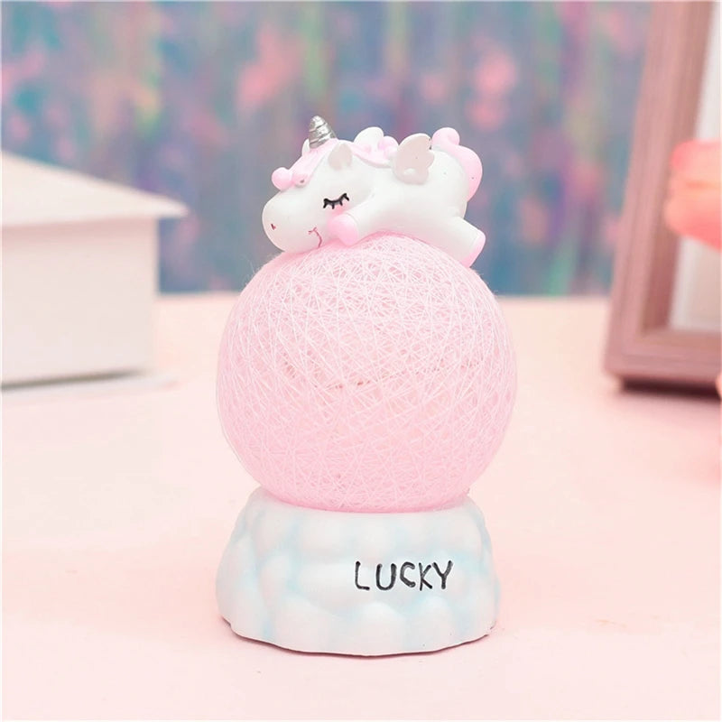 Resin LED Night Light unicorn cotton ball Lamp Bedside Night Lamp veilleuse Bedroom Decor bebe glow Night Lamp Kids nachtlampje