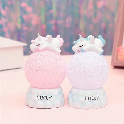 Resin LED Night Light unicorn cotton ball Lamp Bedside Night Lamp veilleuse Bedroom Decor bebe glow Night Lamp Kids nachtlampje