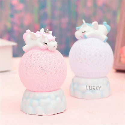 Resin LED Night Light unicorn cotton ball Lamp Bedside Night Lamp veilleuse Bedroom Decor bebe glow Night Lamp Kids nachtlampje