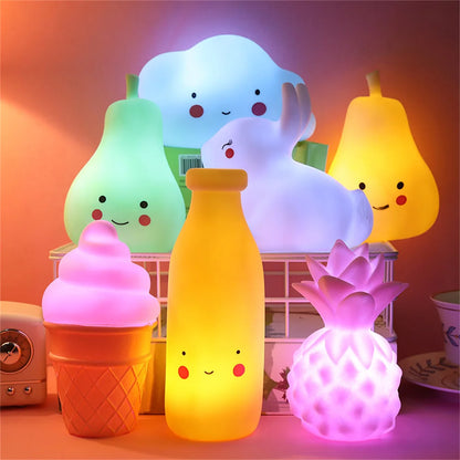 Cute Cartoon LED Night Light - Bear, Unicorn, Cloud, Star, Moon Lamps for Kids' Rooms