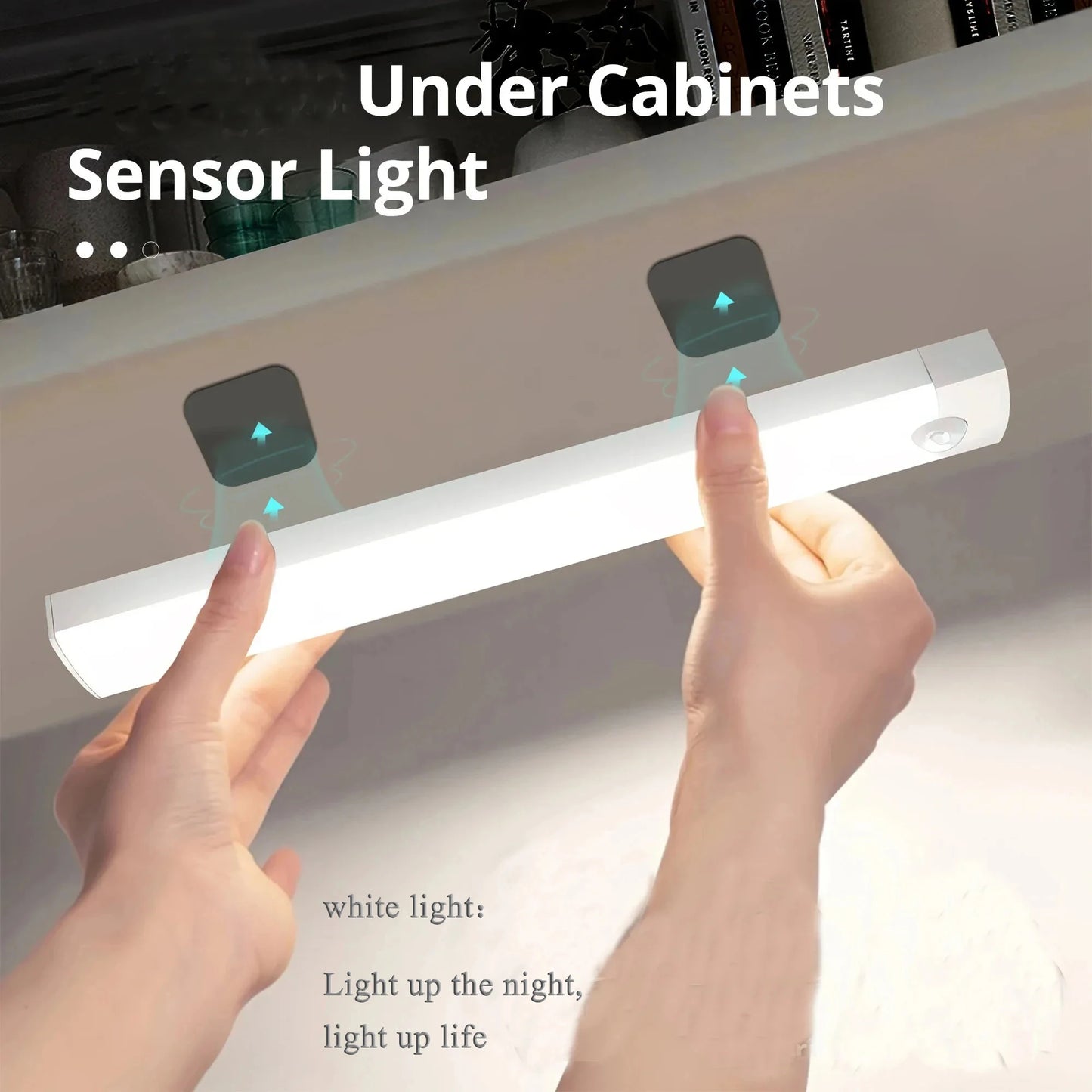 LED Motion Sensor Night Light - Wireless, USB Rechargeable Lamp for Cabinets and Wardrobes