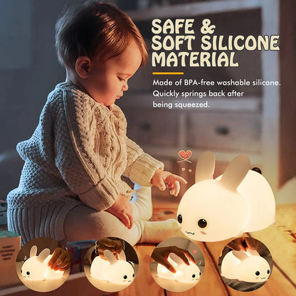 Cute Rabbit Nightlight - Dimmable, Rechargeable, Touch Sensor