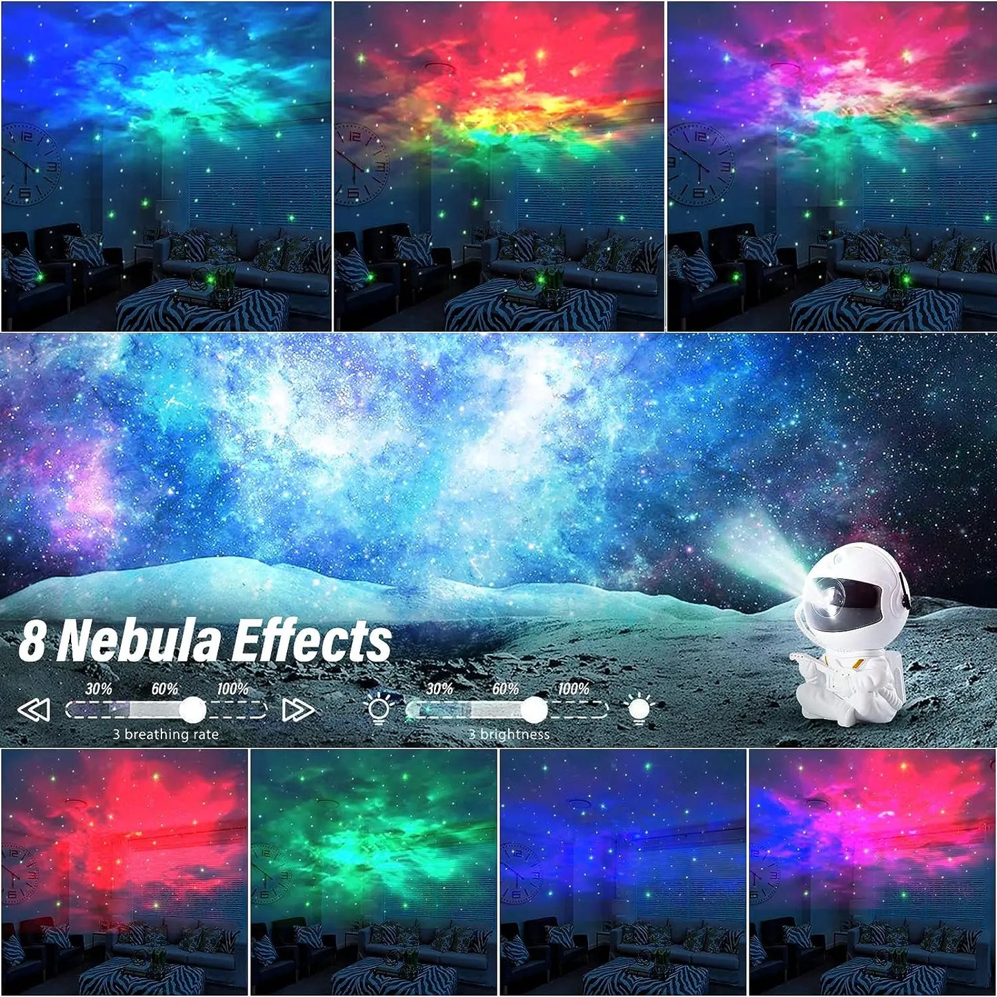 Star Projector Galaxy Night Light - Astronaut Space Projector for Kids' Bedroom Decor