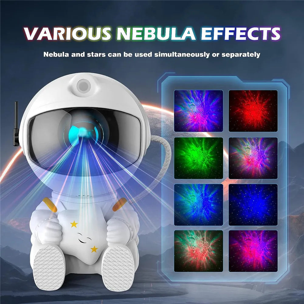 Star Projector Galaxy Night Light - Astronaut Space Projector for Kids' Bedroom Decor