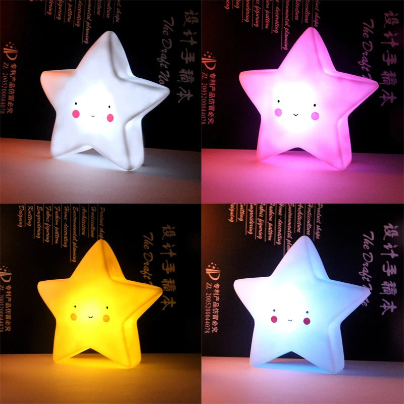 Cute Cartoon LED Night Light - Bear, Unicorn, Cloud, Star, Moon Lamps for Kids' Rooms