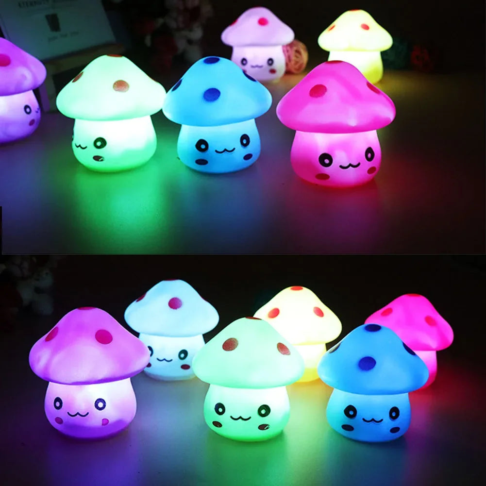 Mini Cute Mushroom Lamp - LED Night Light for Kids' Rooms and Party Decor