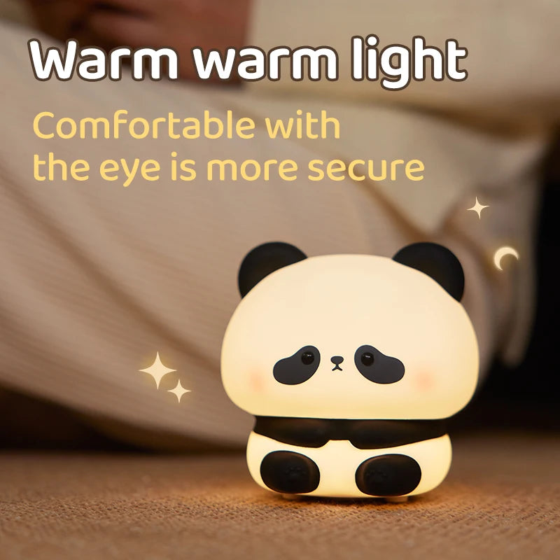 Cute Panda LED Night Light - USB Rechargeable Touch Lamp for Bedroom Decoration and Kids' Gifts