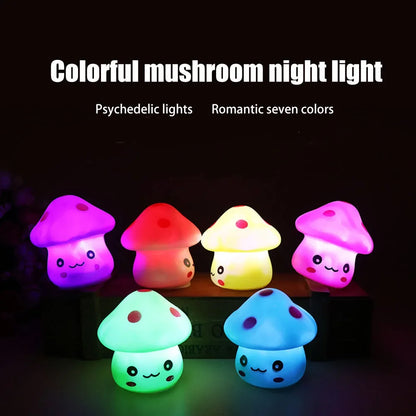 Mini Cute Mushroom Lamp - LED Night Light for Kids' Rooms and Party Decor