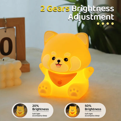 Cute Red Panda Night Light - Rechargeable, 2-Level Dimmable Tap Light for Kids' Nursery